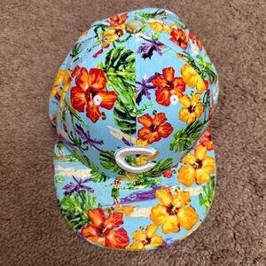 Floral Baseball Cap with Tropical Print